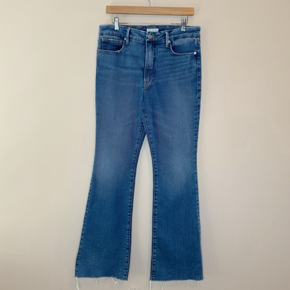 Good American Good Classic Bootcut High Rise Flared Leg Jeans Size 10/30